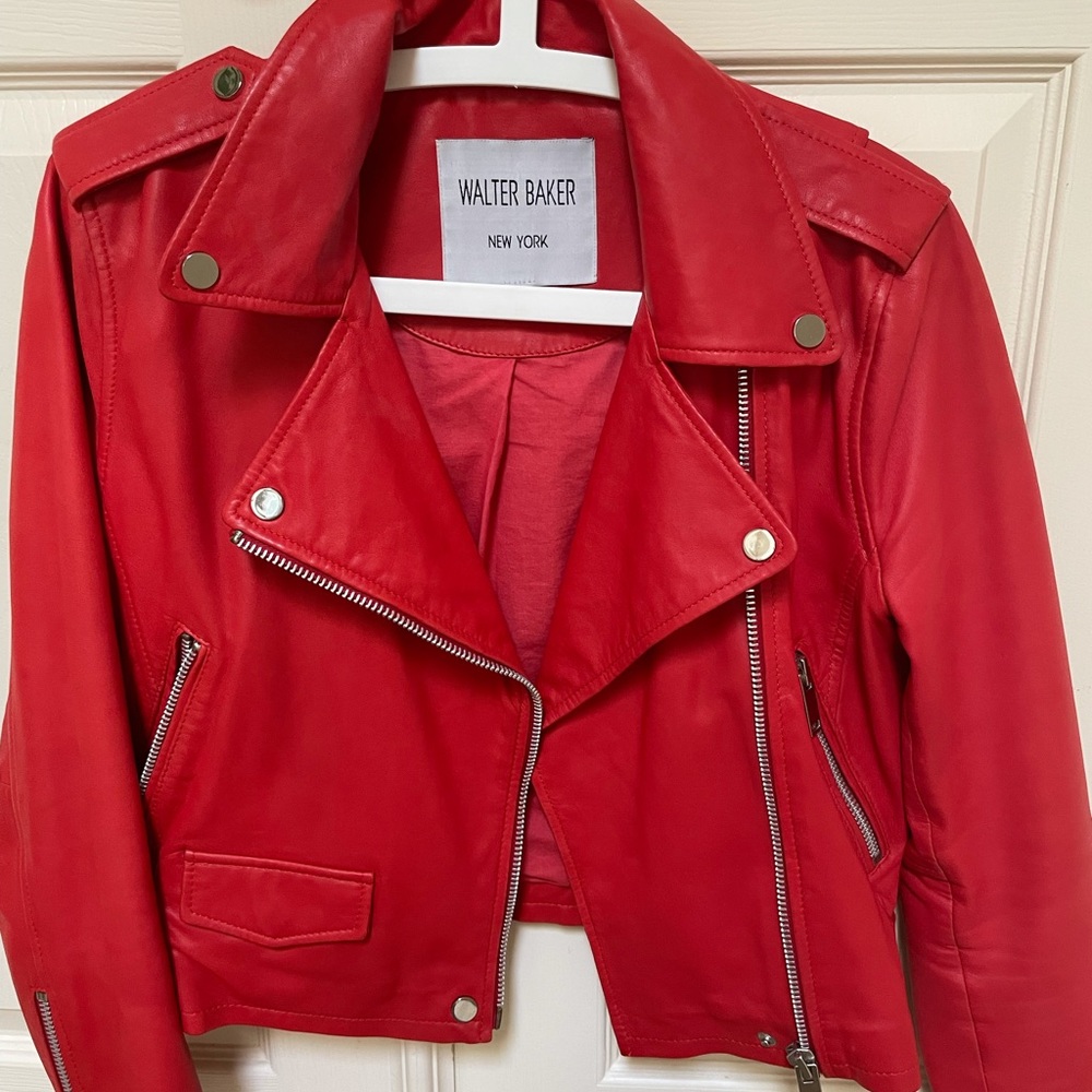 Red leather jacket